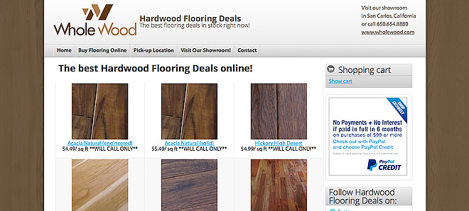 Hardwood Flooring Deals - Drupal e-commerce website