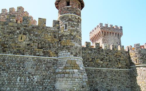 Exterior of Castello di Amorosa - the castle in Napa.