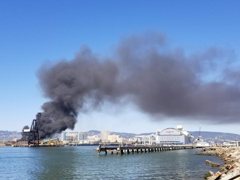 Fire at the Port of Oakland