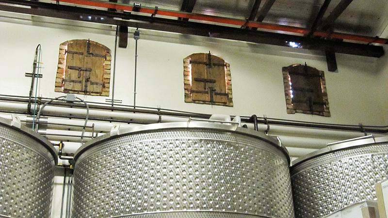 Modern meets the medieval. Wine making technology inside the castle.