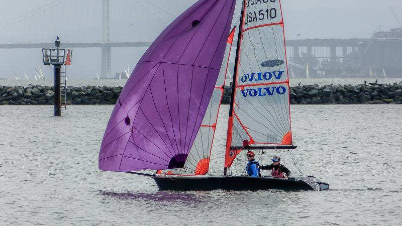 Simon and Henry sailing 29&#039;ers at Richmond Yacht Club