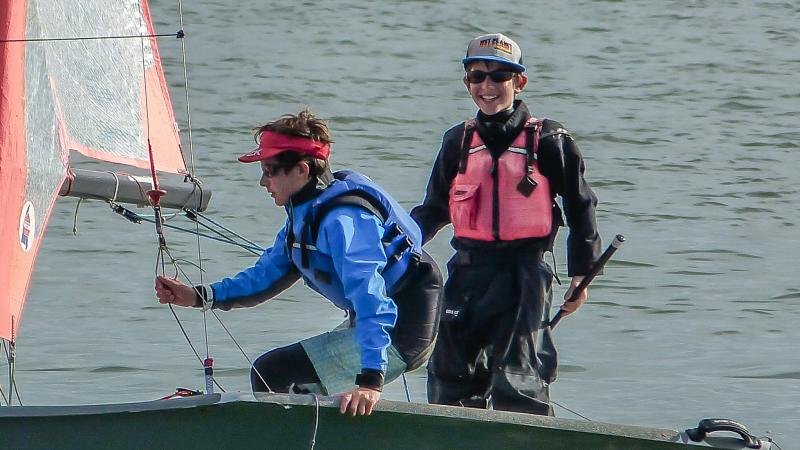 Simon and Henry sailing 29&#039;ers at Richmond Yacht Club
