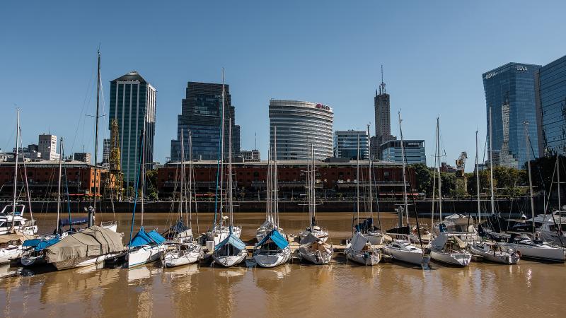 Along the &quot;locks&quot; of the Puerto Madero area.