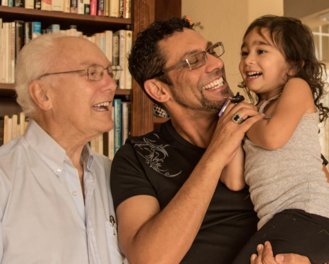 Dick Hall and his son Jeff and his daughter Mia