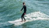 Henry surfing at The Hook, Santa Cruz